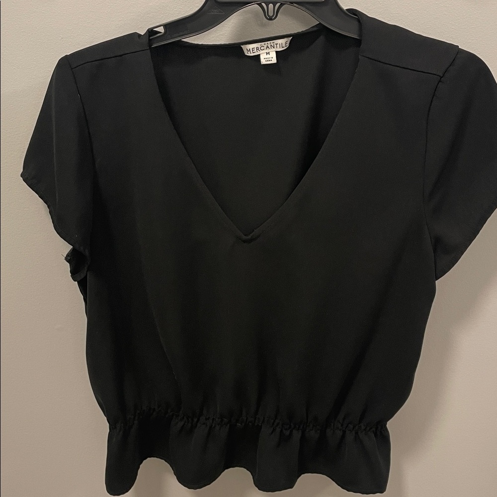 ✨5/$25 J Crew Black Peplum Top